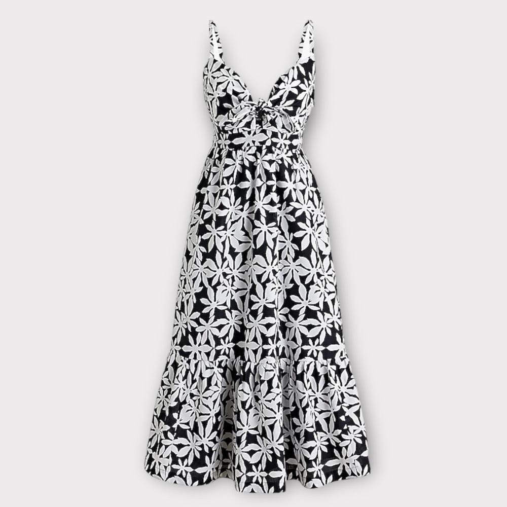 J. Crew Black and White Floral Dress